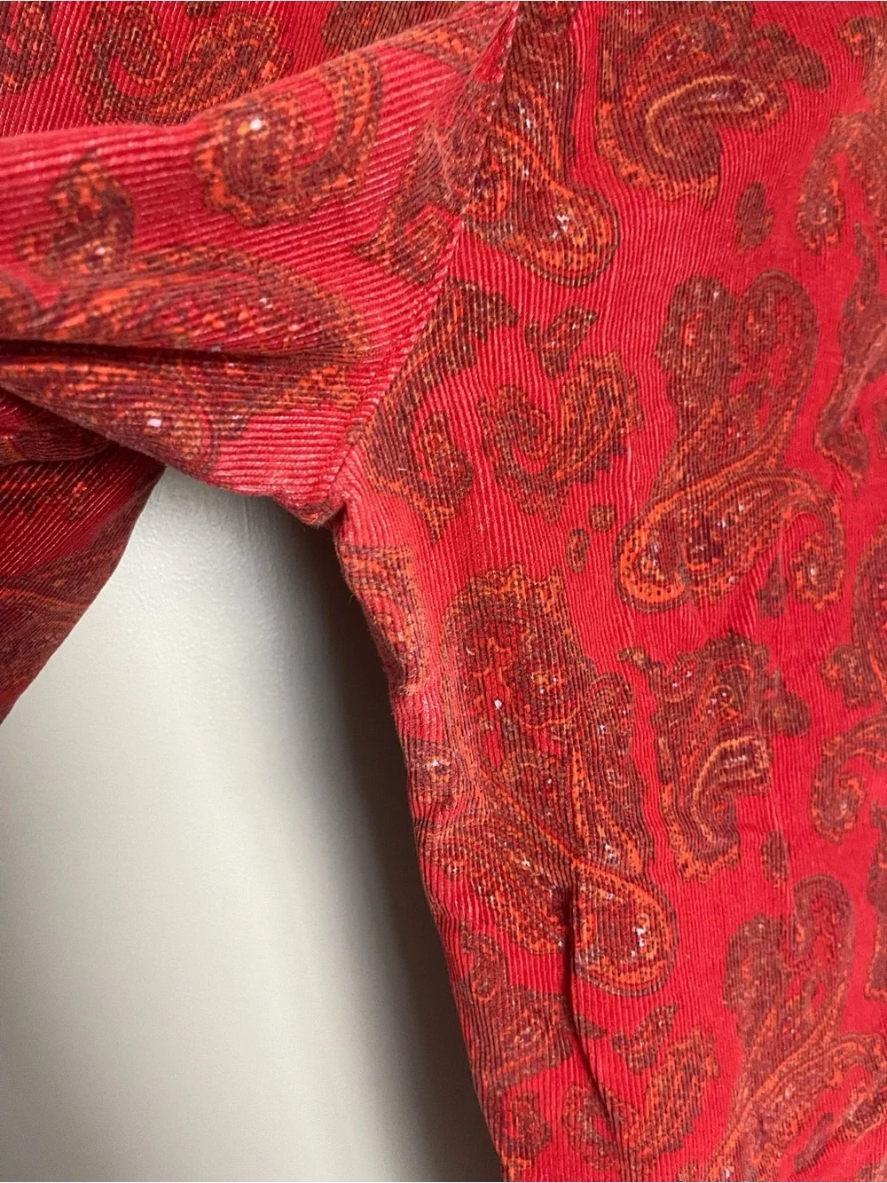 J. Crew Red Paisley-Print Chinos